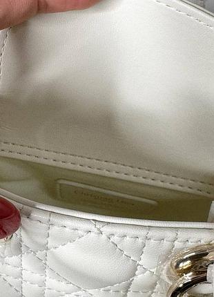Сумка dior lady micro белая люкс 8