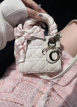 Сумка dior lady micro белая люкс 9