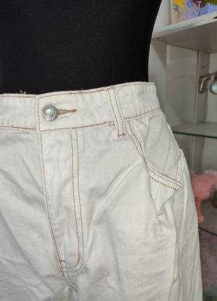 Стильные белые джинсы высокая посадка,батальные мом4 фото