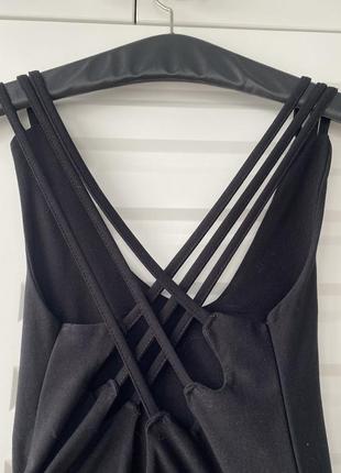 Чёрная майка с красивой спинкой xs s