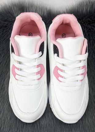 Кроссовки женские белые с  розовым демисезонные fdek 43725 фото