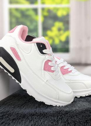 Кроссовки женские белые с  розовым демисезонные fdek 43726 фото