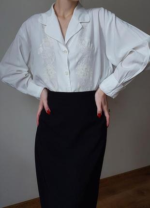 Винтажная блуза с принтом2 фото