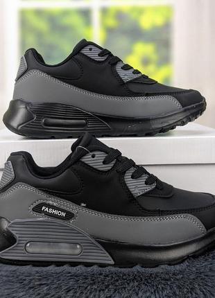 Кросівки жіночі чорні із сірим демісезонні fdek 43721 фото