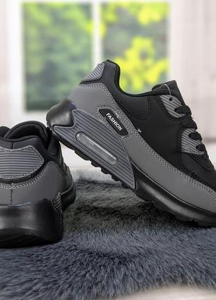 Кросівки жіночі чорні із сірим демісезонні fdek 43726 фото