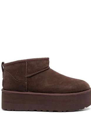 Оригинальные замшевые сапоги угги ugg classic ultra mini platform hvoya katsurina kachorovska2 фото