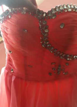 Выпускное вечерние платье с-м 44-46 в камнях вечірня сукня випускний випуск2 фото