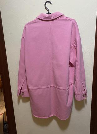 Кольорова куртка-сорочка рожева zara3 фото