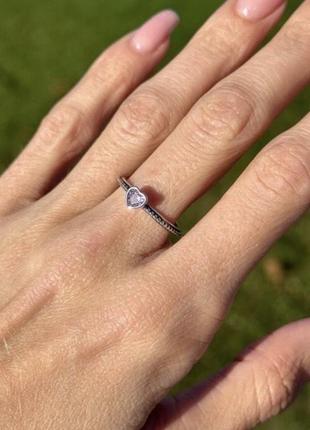 Срібна каблучка  срібло 925 проби s925 перстень кільце колечко рожеве серце4 фото