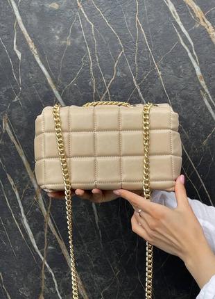 Сумка michael kors soho немного quilted leather shoulder bag beige7 фото