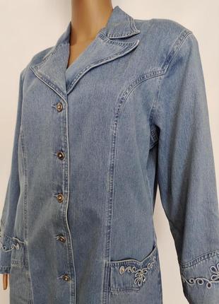 Красивый женский джинсовый пиджак тренч lafeipiza, р.l-3xl4 фото