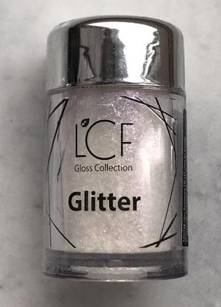 Lcf gloss collection тон 1 гліттер глітер шимер шиммер блискітки тіні перламутрові білі хамелеон для макіяжу обличчя повік очей тіла волосся2 фото