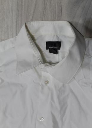 H&m xl белая рубашка мужская батал большого размера офисная без кармана с длинным рукавом офисная кл4 фото