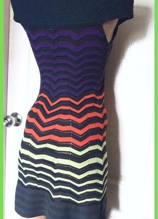 Эффектное мини платье туника со спущенными плечами трикотаж р. s, m missoni4 фото