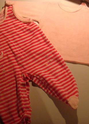 Теплі повзунки, комплект повзунки та кофточка на дівчинку, 6 місяців рожевий ,смужка3 фото