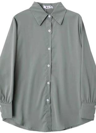 Класична однотонна жіноча сорочка, з довгими рукавами та коміром, в кольорах4 фото