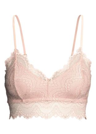 Бюстгальтер h&m no wired triangle lace bra 75c 34c