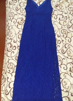 Синее платье в пол ralph lauren