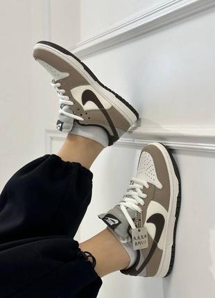 Шикарные женские кроссовки nike sb dunk low light brown светло-коричневые6 фото