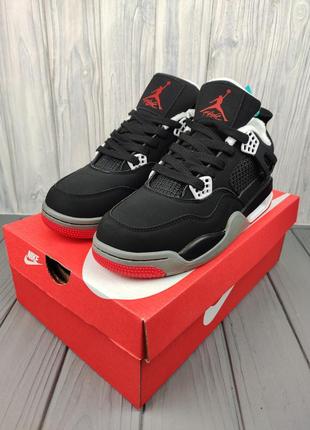 Кроссовки зимние nike air jordan 4 retro bred winter