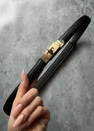 Женский кожаный узкий ремень в стиле hermes kelly