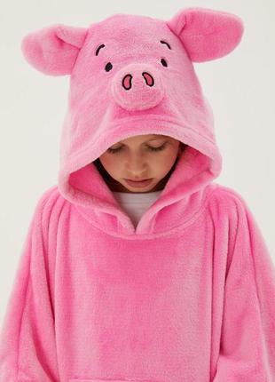 Накидка пончо з капюшоном m&amp;s kids' fleece percy pigtm hooded blanket