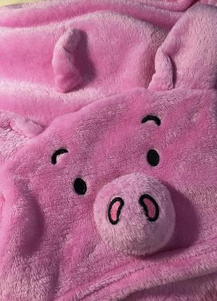 Накидка пончо с капюшоном m&s kids' fleece percy pig™ hooded blanket8 фото