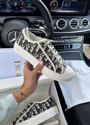 Розкішні жіночі кеди у стилі dior b23 low logo premium beige black бежеві з чорним