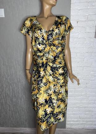 Сукня міді трикотажне плаття з драпіровкою дуже великого розміру батал kaleidoscope, xxl1 фото