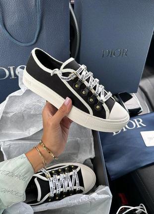 Круті жіночі кеди у стилі dior b23 low logo black premium чорні