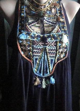 Блуза вышиванка  черная zara woman