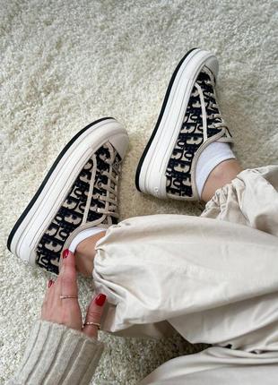 Шикарные женские кеды на платформе бренд platform premium синие с бежевым6 фото