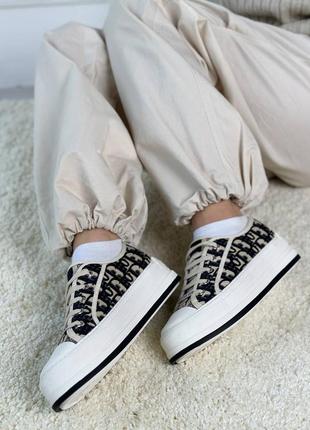 Шикарные женские кеды на платформе бренд platform premium синие с бежевым10 фото