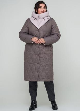 Якісне зимове стьобане пальто на силіконі