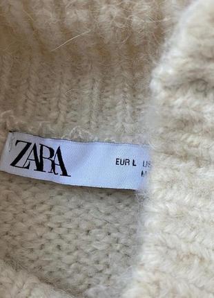 🤎мягкий стильный свитерик в красивом кремовом цвете от zara в составе 5% альпака🦙4% шерсть5 фото