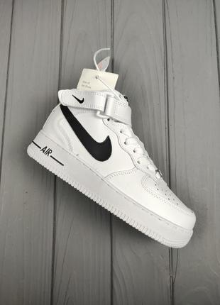 Кроссовки зимние nike air force 1 high winter white black