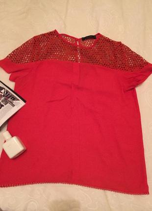 Шифоновая блуза с кружевом zara2 фото
