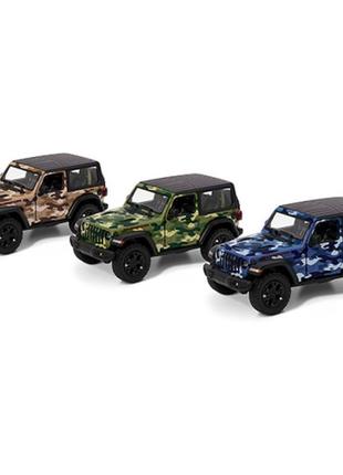 Металева машинка kinsmart kt5420wb "jeep wrangler military" 1:36