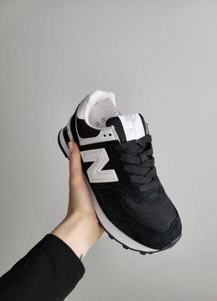 New balance 574 black1 фото