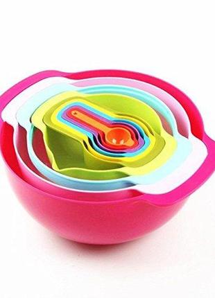 Набор из 10 разноцветных мисок для смешивания syga с мерными чашками