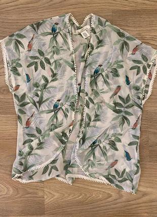 Пляжна легка накидка-кімано фірми h&m із незабутнім принтом