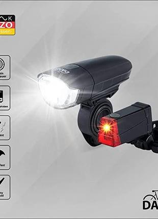 Комплект led светодиодных велосипедных фонарей wotek велофонарь аккумуляторный4 фото