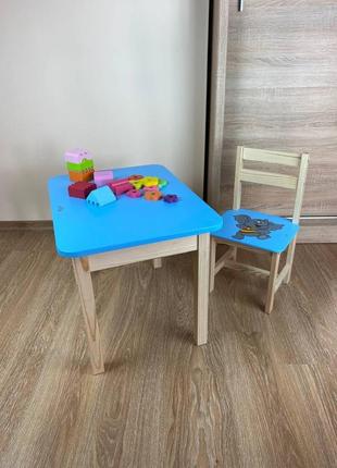 Детский столик с ящиком и стульчик для рисования, игры,  учебы.6 фото