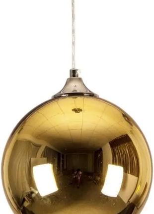 Светильник  подвесной шар, стекло 20см золото1 фото