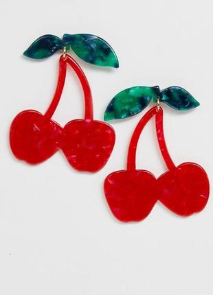 🐞🍒 яркие сочные серьги-гвоздики "вишенки" от aldo оригинал