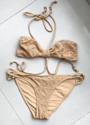 Купальник телесного, бежевого цвета