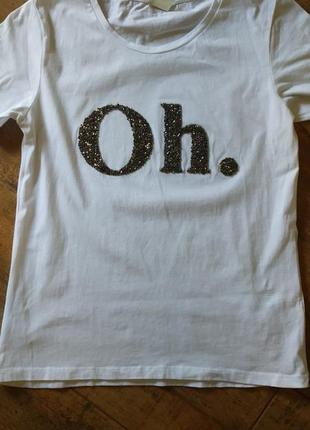 Жіноча біла футболка бренду h&m