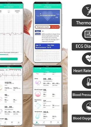 Розумний смарт-годинник digikuber e80 розумний годинник андроїд та iphone, наручний фітнес-браслет smart watch 6