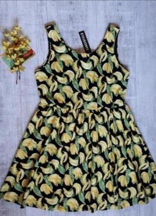 Сукня принт банани