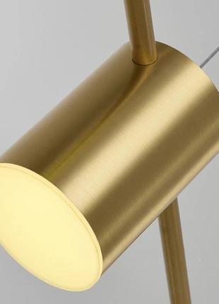 Люстра світлодіодна над столом на 6 світильників у бронзовому золоті.